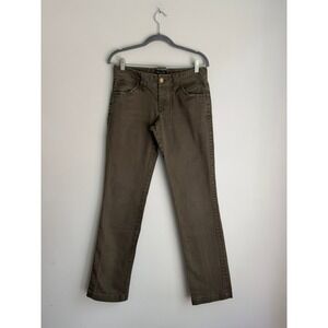 Massimo Dutti Olive Green Slim Straight Stretch Pants Gold Hardware Womens  30